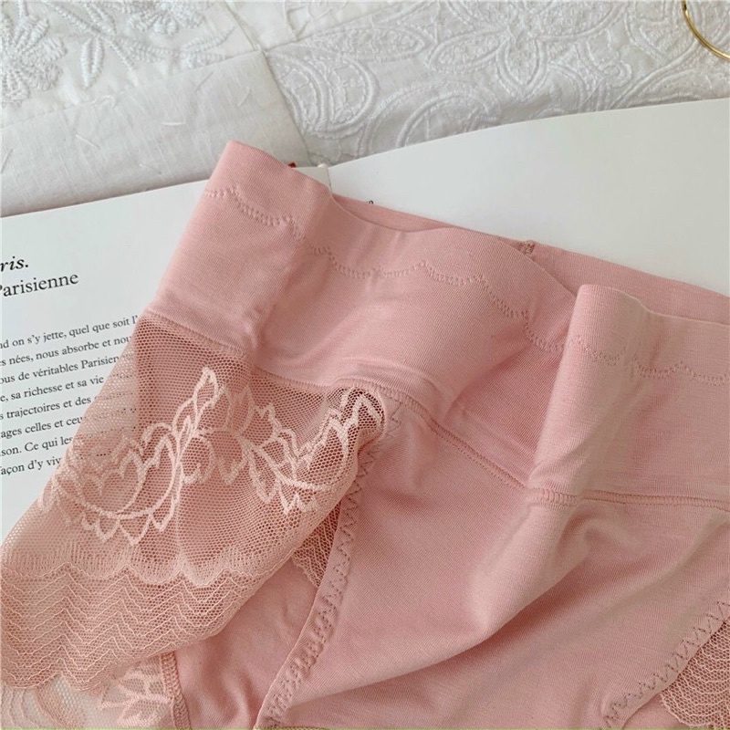 Quần lót nữ cạp cao gen bụng phối ren trẻ trung sexy PT139