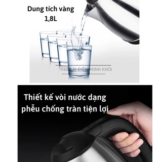 Ấm Siêu Tốc Inox 1.8L- Bình Đun Siêu Tốc Sunhouse