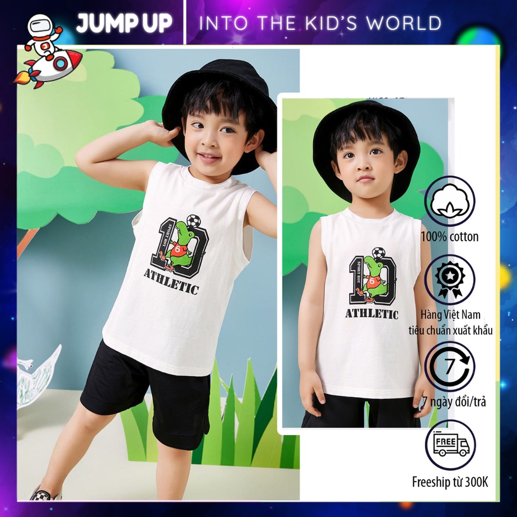 Bộ Ba Lỗ Bé Trai, Bộ Áo Sát Nách, Quần Đùi Bé Trai Kiểu Dáng Thể Thao Chất Cotton Mềm Mát - Jump Up