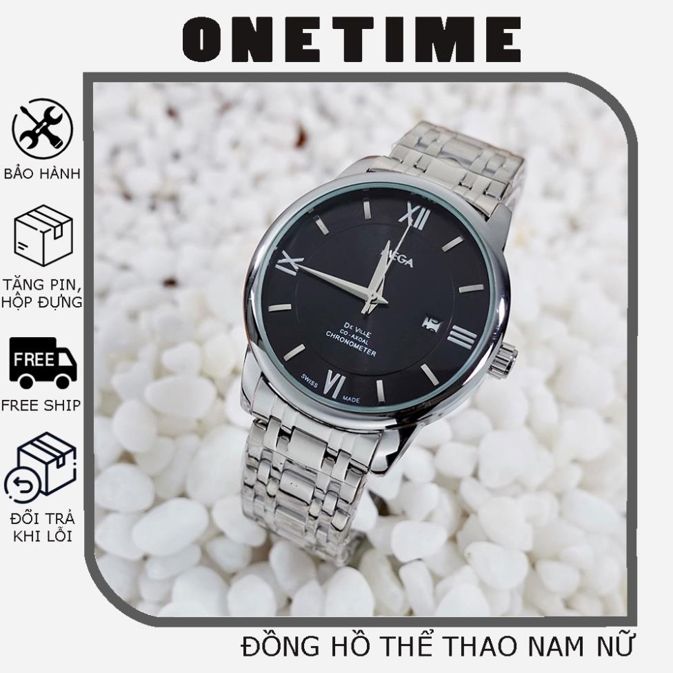 Đồng hồ nam Omega dây thép, kính Sapphire sang trọng, chất lượng cao OneTime (bảnh hành 6 tháng)