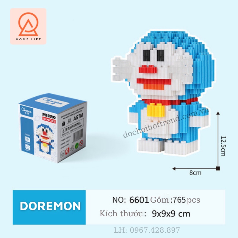 Lắp ráp ghép hình mini Doreamon nhân vật truyện đồ chơi lắp ráp xếp hình 3d