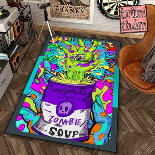 Thảm Trang Trí Zombie Soup bát soup quái dị Decor Góc Học Tập Làm Việc Phòng Ngủ Phòng Khách Văn Phòng
