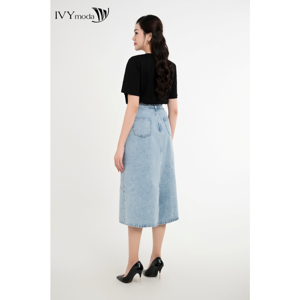 Áo thun nữ thêu họa tiết IVY moda MS 57M7762