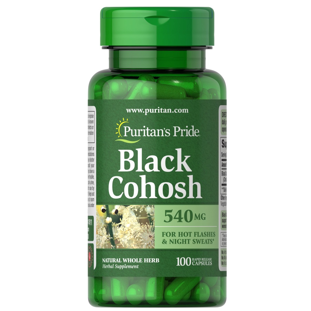 Puritan's  Pride Black Cohosh 540 mg giảm khô hạn, bốc hỏa, cáu gắt, tăng ham muốn, đẹp da ngừa lão hóa 100v