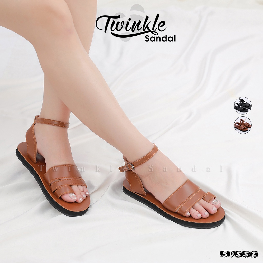 Dép sandal Nữ quai da mềm Đế bệt Cao Su ôm chân mã SD552 SD551 SD03