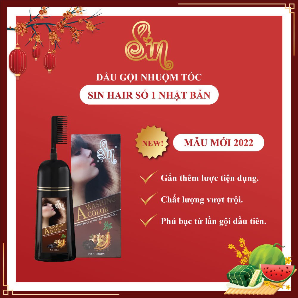 Combo Dầu gội phủ bạc nhân sâm Sinhair . Dầu gội nâu Sinhair chính hãng Nhật Bản
