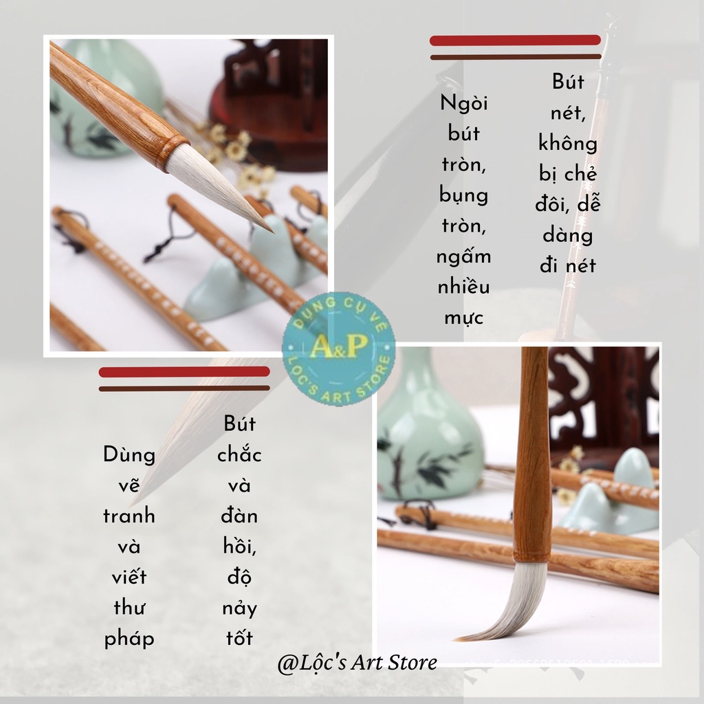 Bút Lông Thư Pháp Cao Cấp LONG XÀ VẬN BÁT HÀNH 322098 Kiêm Hào
