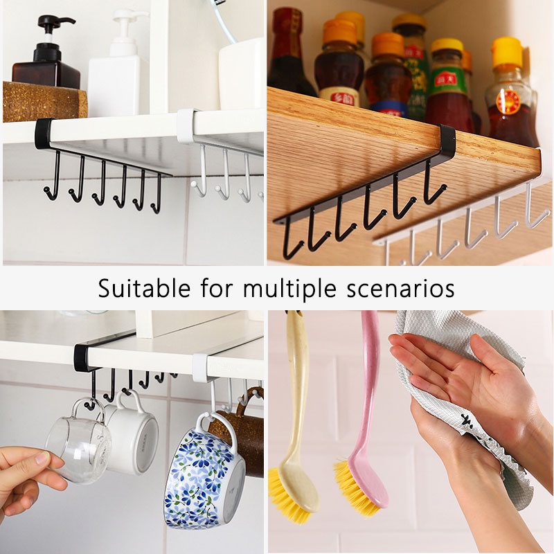 Giá Treo 6 Móc Đa Chức Năng Dùng Cho Tủ Quần Áo, Nhà Bếp