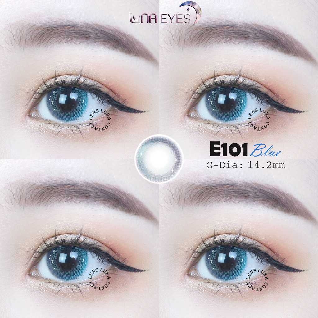 [1 year] Kính áp tròng LUNA EYES E101 BLUE - Lens size vừa