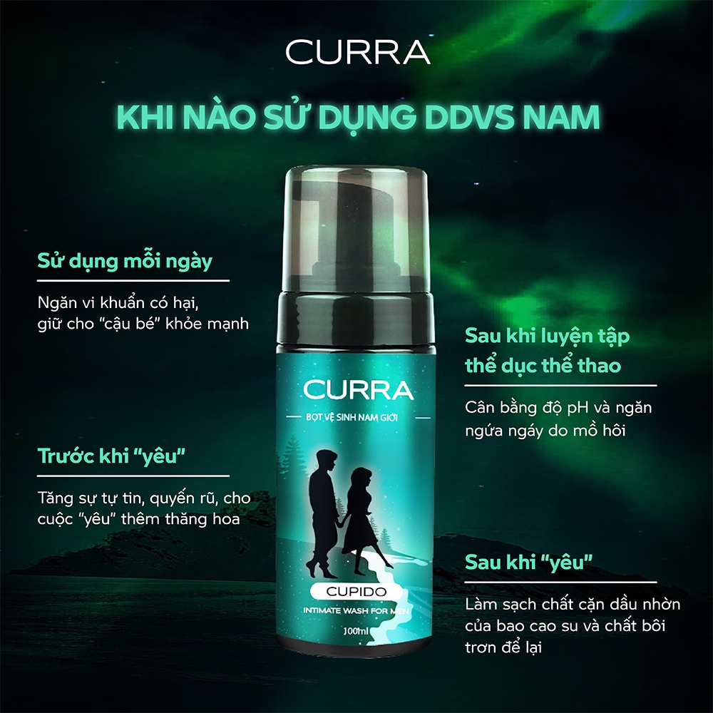 Combo dung dịch vệ sinh nam hương nước hoa tạo bọt 100ml CURRA