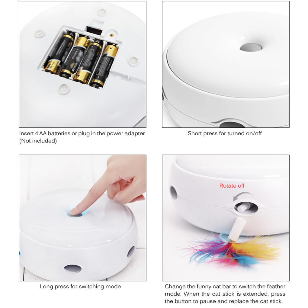 Đồ Chơi Tương Tác Tự Động Gắn Lông Vũ Dành Cho Mèo Cưng