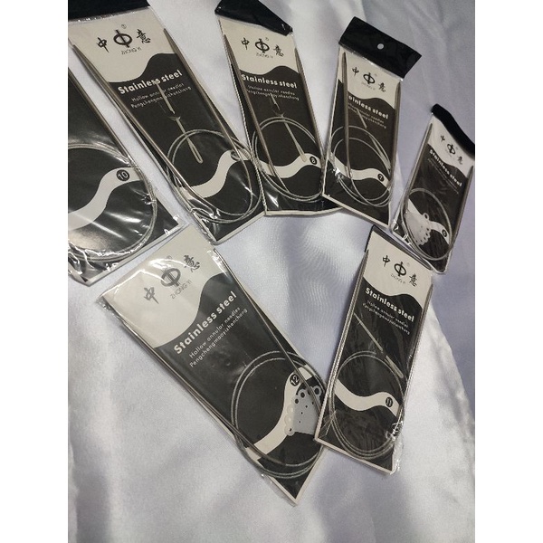 Set 1 kim đan len vòng dây bằng thép không gỉ kèm 1 kim khâu len