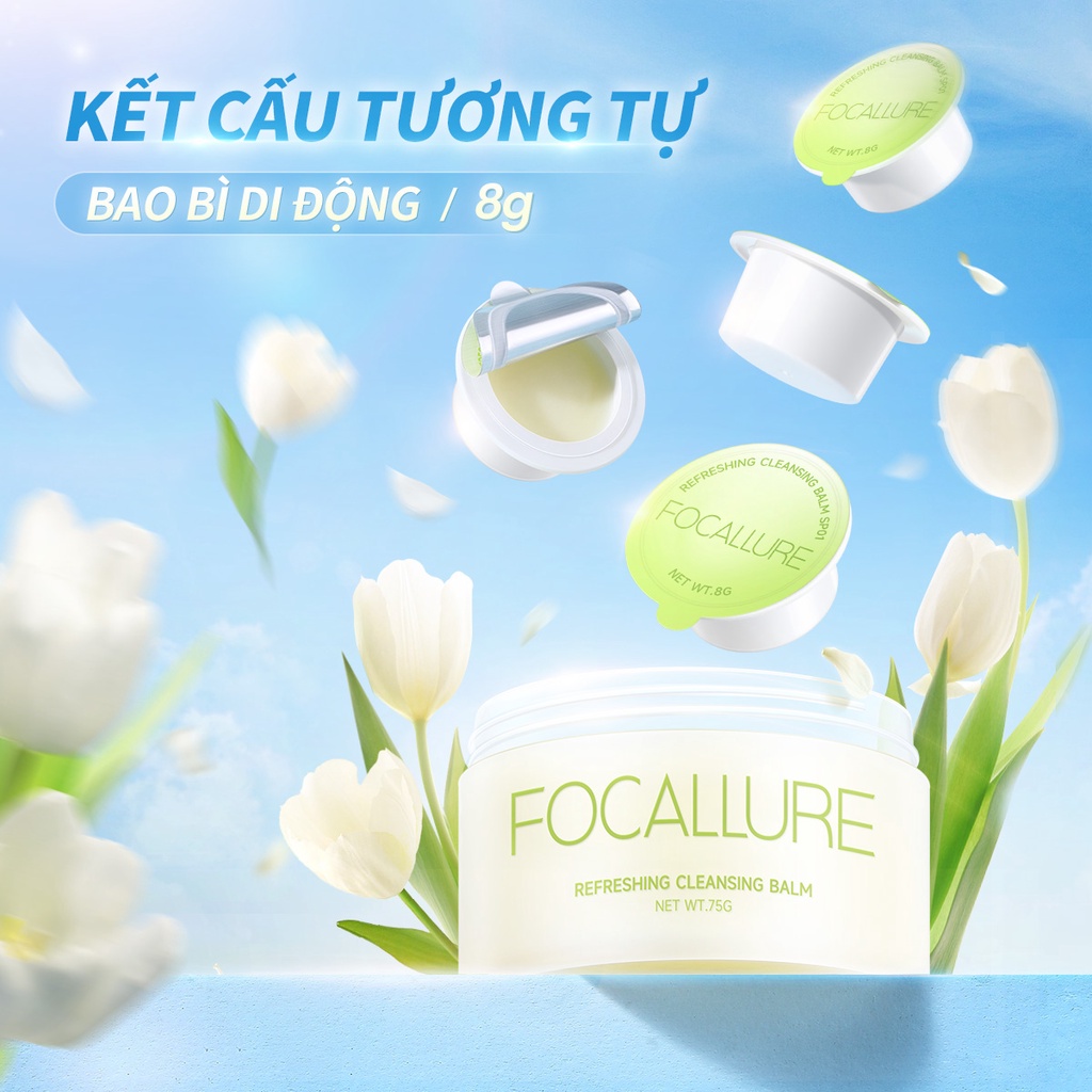 Kem làm sạch sâu tức thời Focallure 8g 10X từ thực vật dưỡng ẩm/ không gây kích ứng/ không bết dính dạng nhỏ du lịch