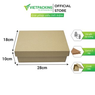 Hộp carton size 28x18x10 - set 15 hộp nắp rời, hộp đựng giày đẹp V1087 - VietPacking Official