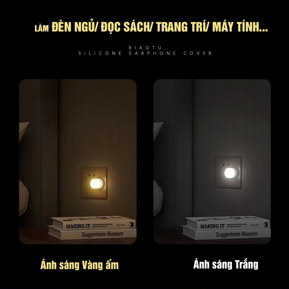 Đèn ngủ LED USB mini nhỏ gọn, đèn đọc sách, trang trí, nhà tắm Minh House