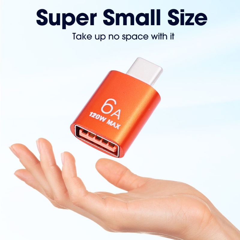 Đầu Chuyển Đổi Cáp Sạc Nhanh / Truyền Dữ Liệu Mini 120W 6A Đa Năng Có Thể Tái Sử Dụng