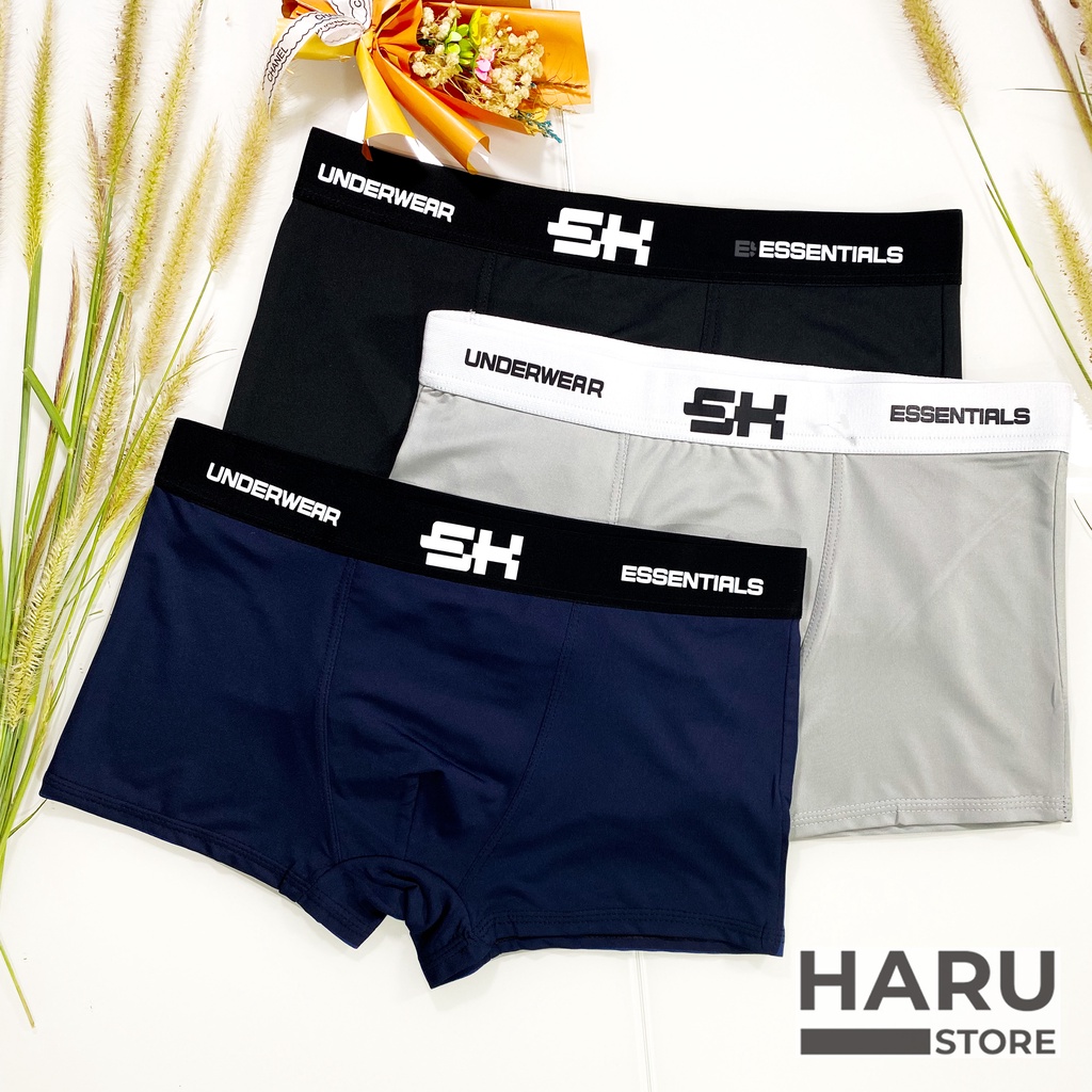 Quần Lót Nam Thun Lạnh Quần Sịp Xì Đùi Nam Thông Hơi Boxer Nam Co Giãn 4 Chiều Size Lớn Nhỏ Đồ Lót Nam Nhiều Màu