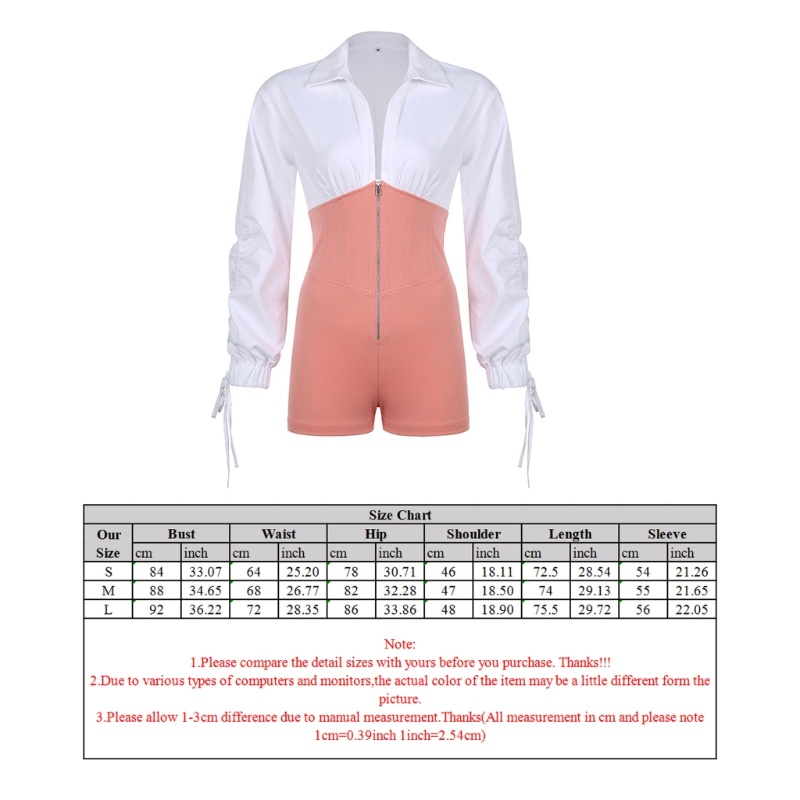 Bộ Áo Liền Quần Tay Phồng Ngắn Dáng Ôm Có Khóa Kéo Thời Trang Quyến Rũ Cho Nữ