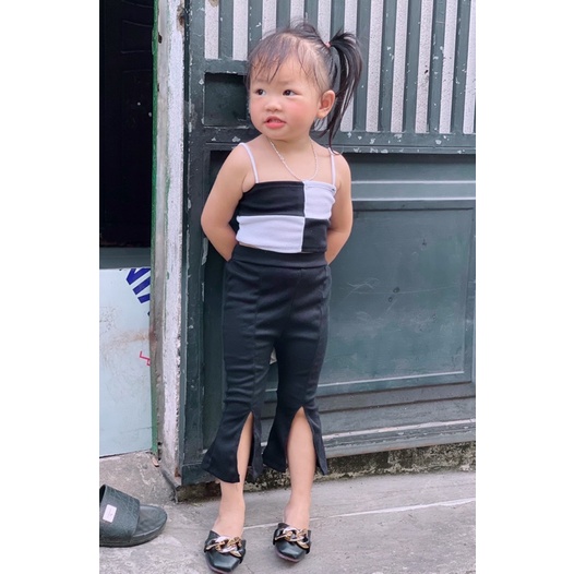 Set Áo 2 Dây Phối Quần Loe Xẻ Tà Thời Trang Bé Từ 7-30kg