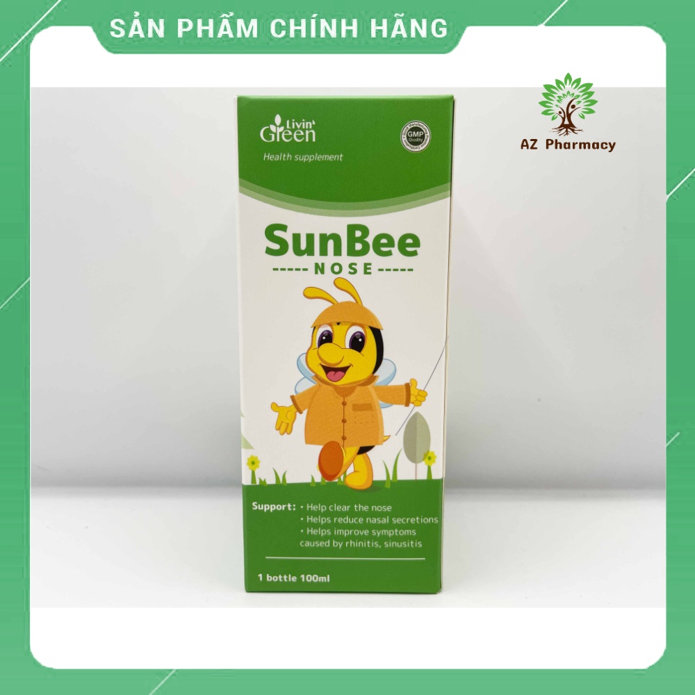 Sunbee Nose Thông mũi, Siro giúp giảm tiết dịch mũi, thông mũi, hỗ trợ giảm viêm mũi, viêm xoang - Lọ 100ml