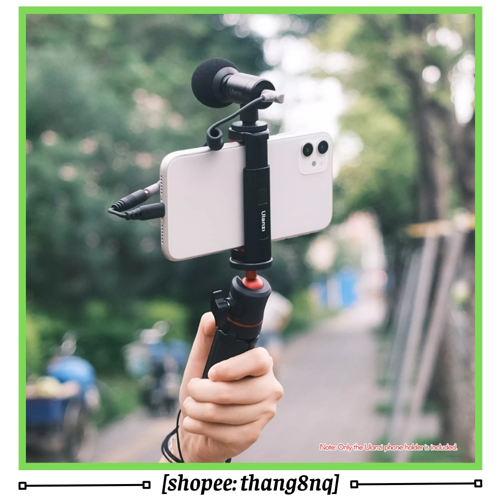 Giá kẹp điện thoại Ulanzi ST-19, tích hợp cold shoe gắn đèn led, micro làm vlog