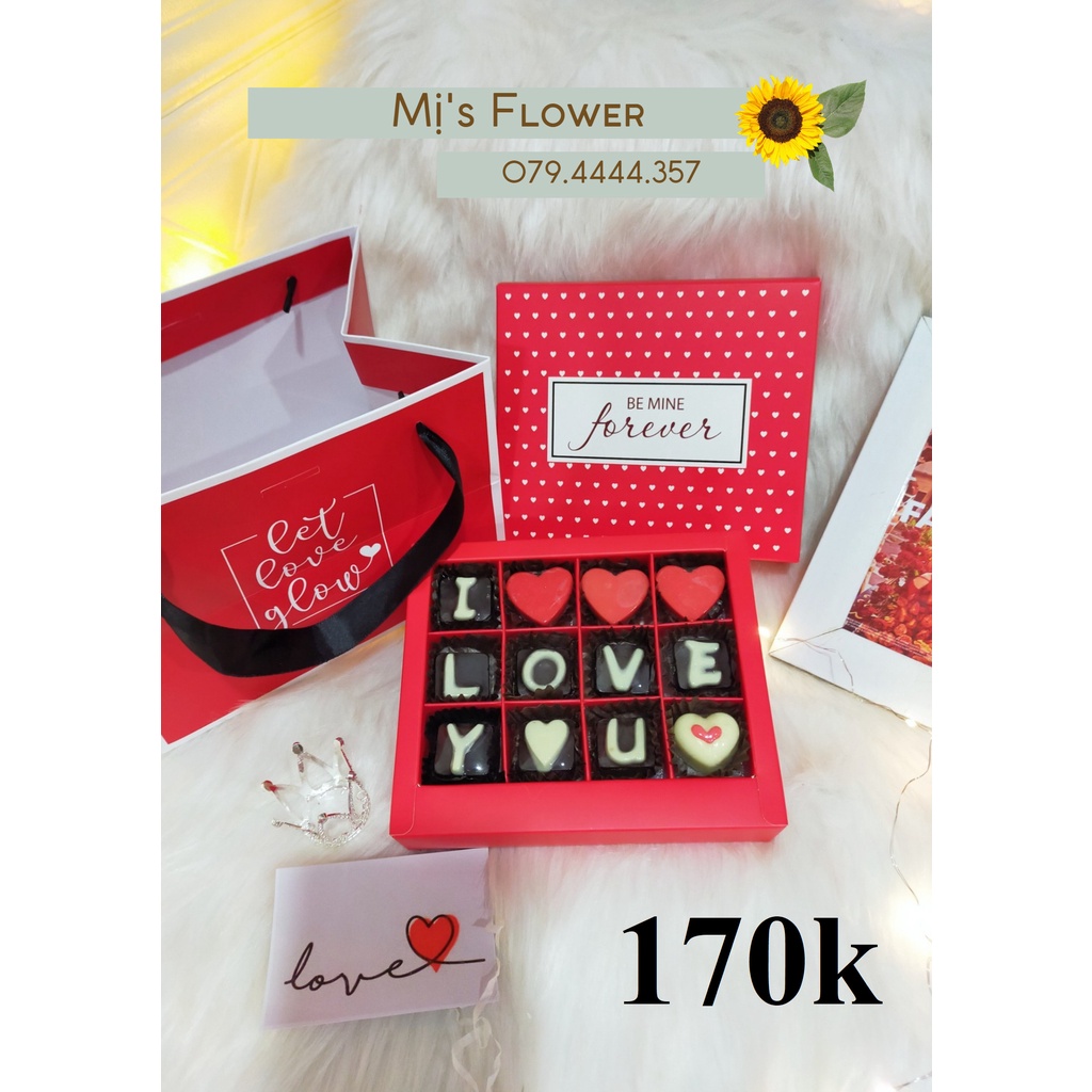 Socola Valentine hộp vuông