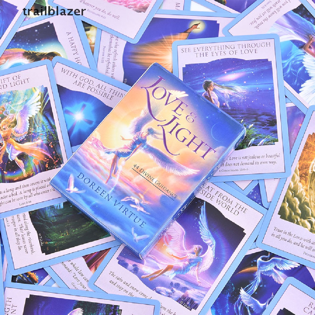 Bộ Bài Tarot 44 Lá Tiếng Anh Love Light Divine Guidance Oracle Áo Thun In Chữ U Kiểu Dáng Đơn Giản Trẻ Trung