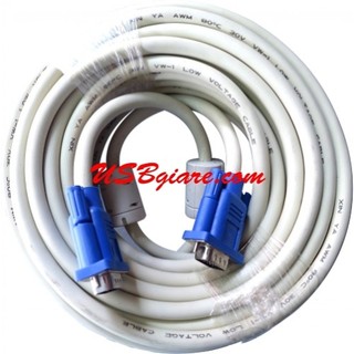 Cáp vga 10m chuẩn 3+4 dây trắng đầu xanh