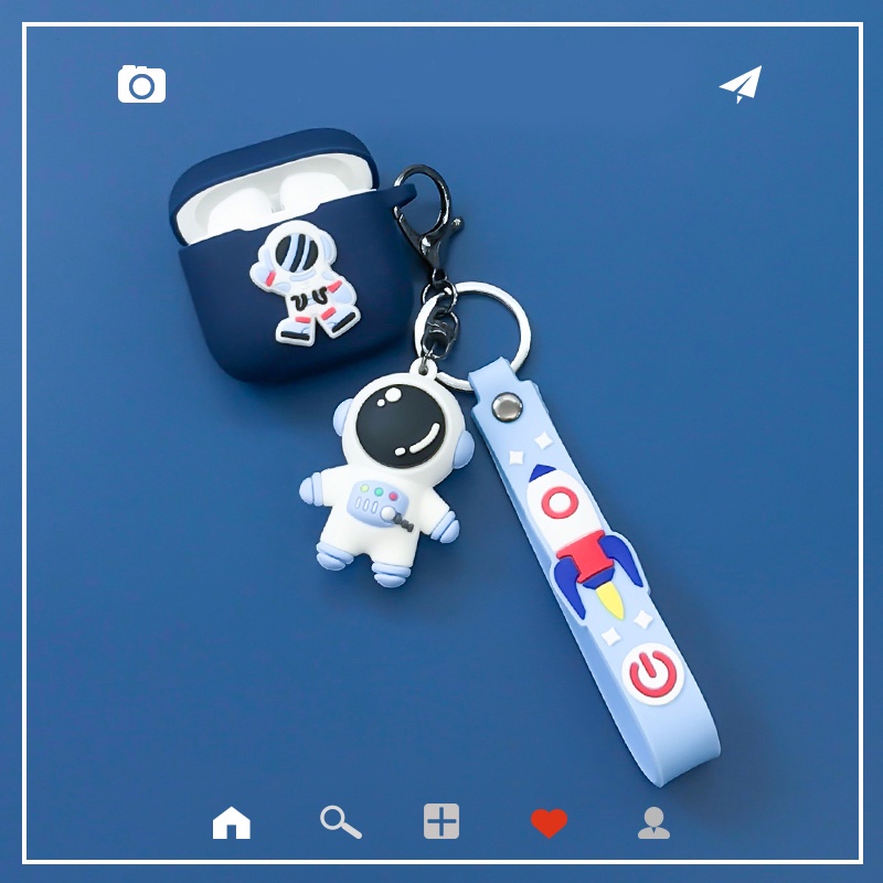 Vỏ Bảo Vệ Hộp Sạc Tai Nghe Haylou T33 / Moripods Bằng Silicon Hình Phi Hành Gia / Thỏ Dễ Thương