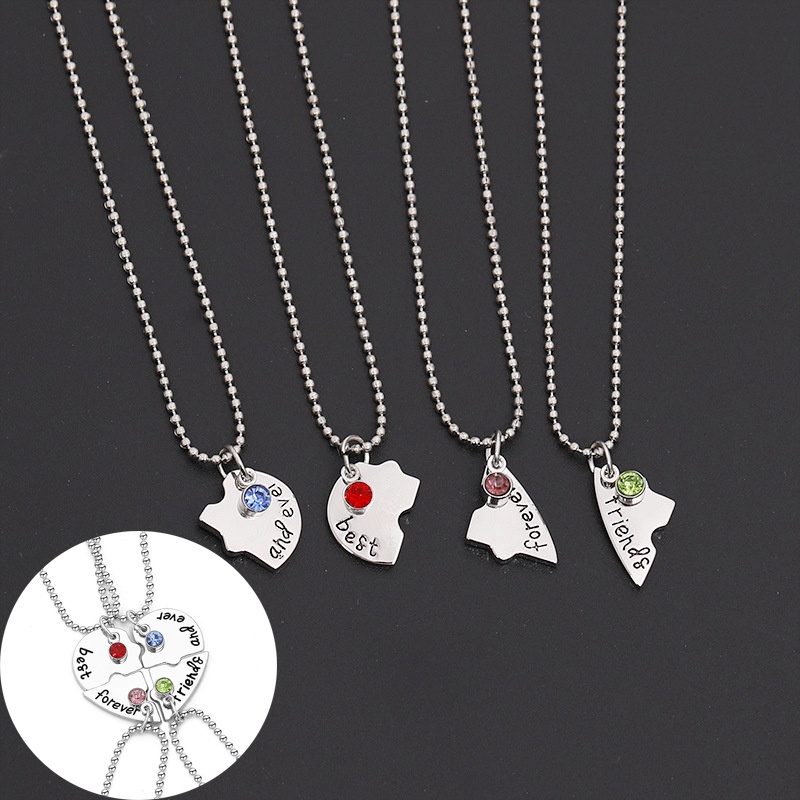 Vòng cổ Mặt Ghép Hình Trái Tim Đính Đá Thời Trang