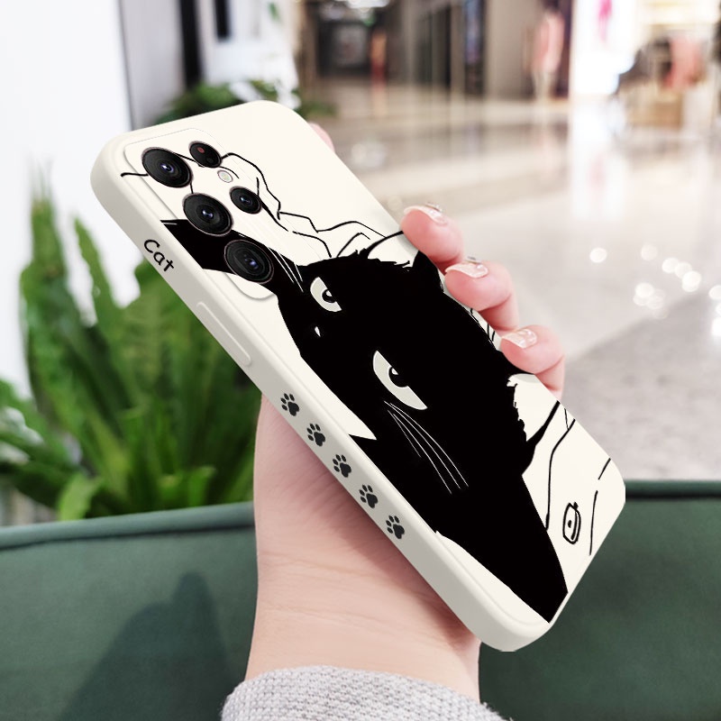 Ôp Điện Thoại Họa Tiết Chú Mèo Dễ Thương Dành Cho samsung galaxy s23 s22 fe ultra plus Ốp