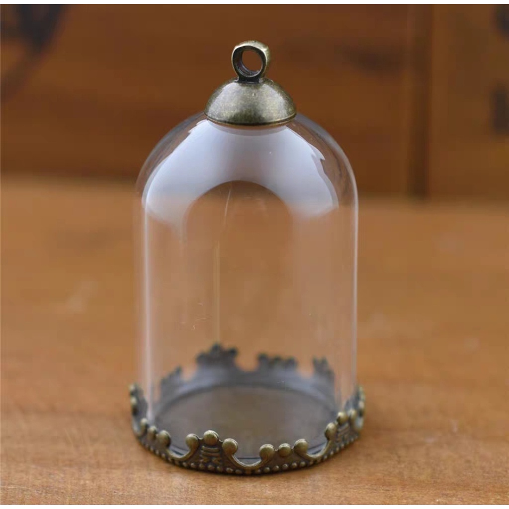 Vương Miện Mini Bằng Đồng Bóng Màu Bạc 25 * 38mm Có Nắp Treo Chống Bụi Trang Trí Phong Cảnh diy