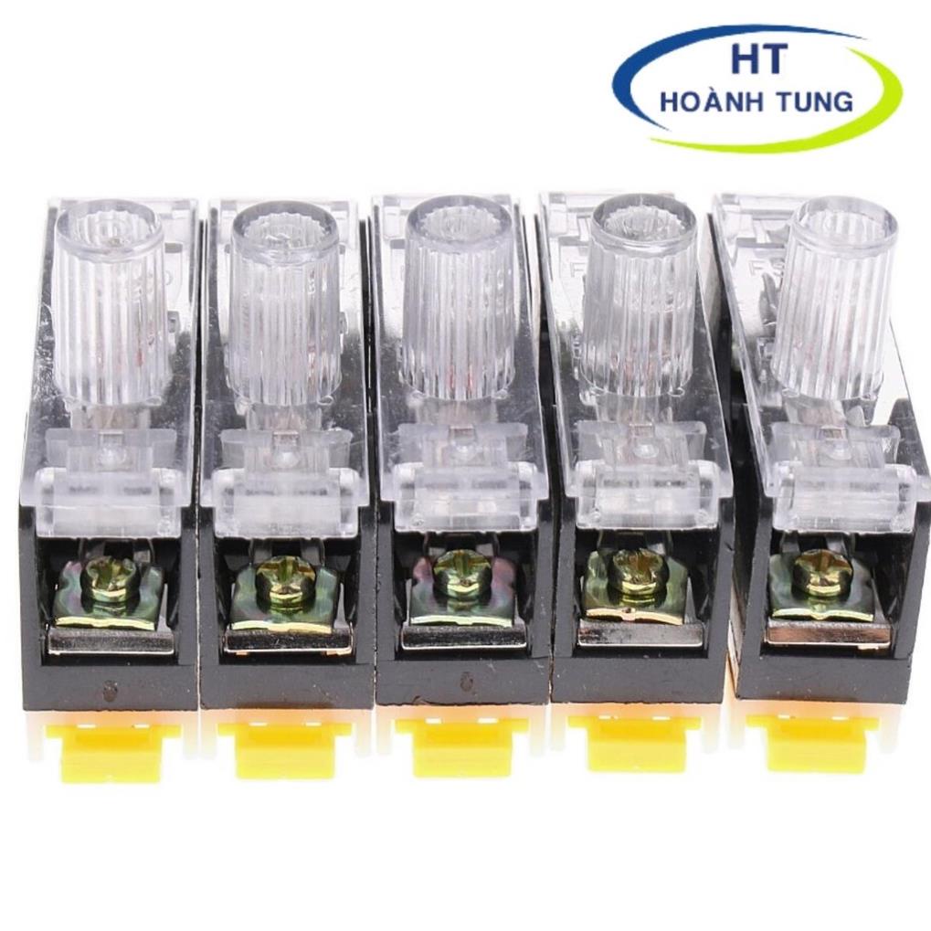 Bộ cầu chì FS-101 kính trắng có đèn gồm vỏ chì và ruột chì 10A điện áp 250VAC bảo vệ quá dòng trong hệ thống điện