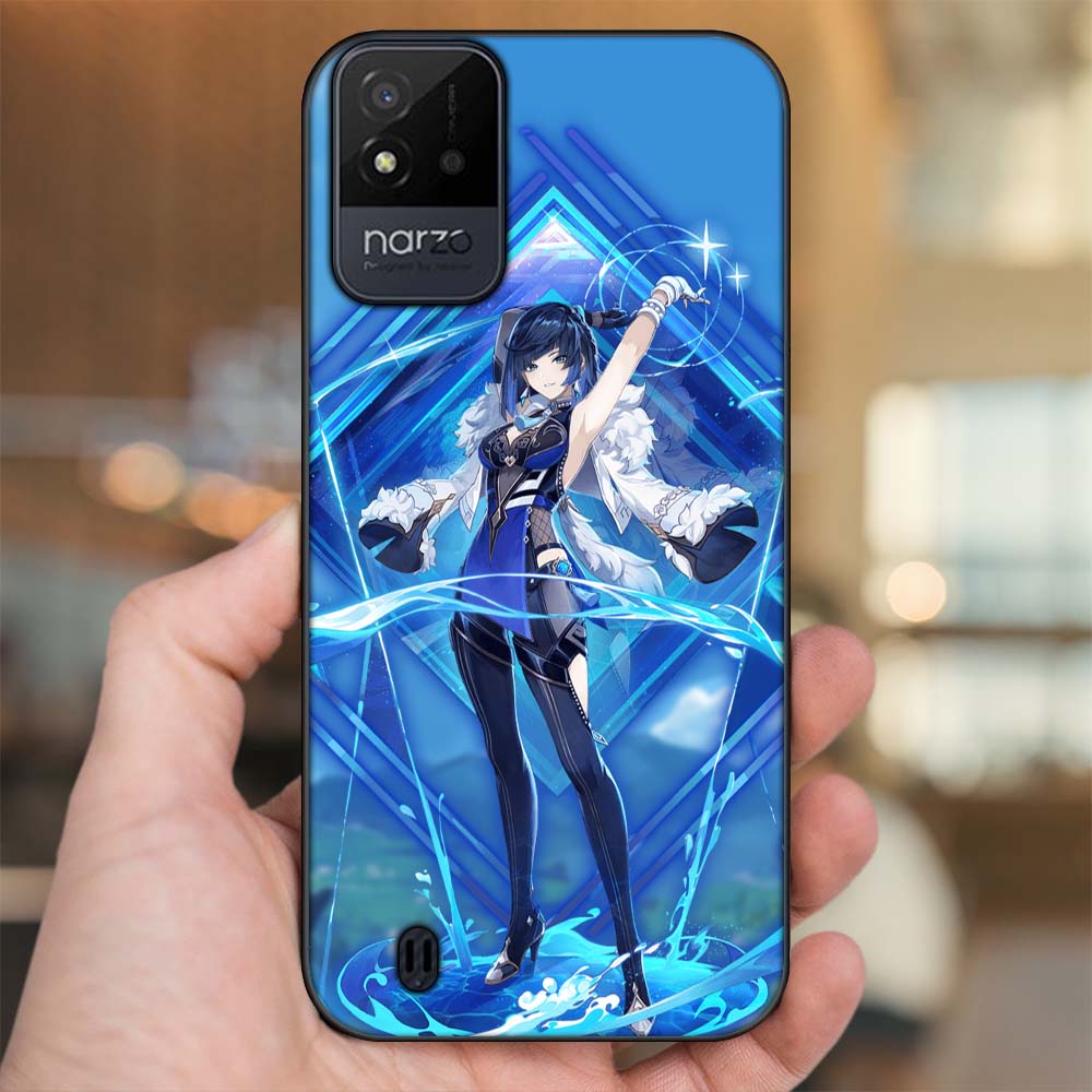 Ốp lưng Realme Narzo 50i viền đen in hình Yelan Genshin Impact