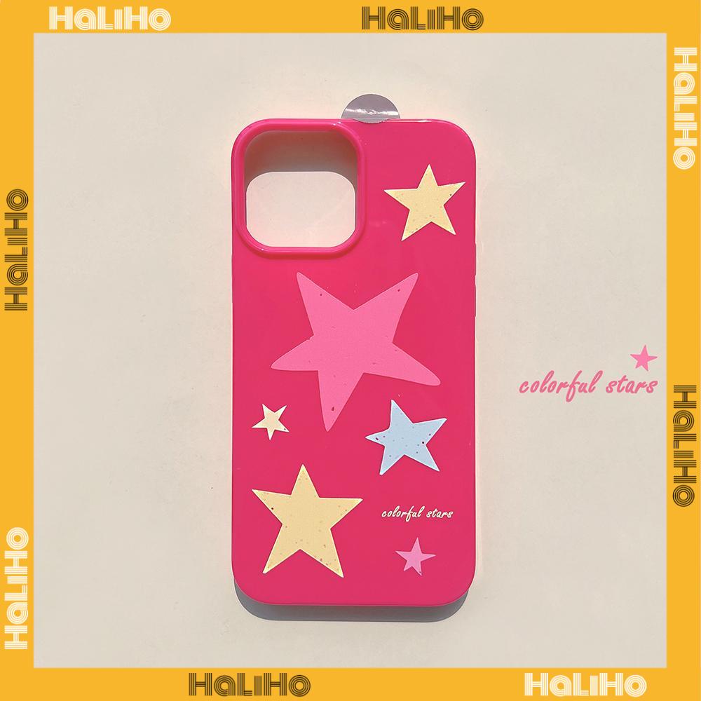 iPhone Case Soft TPU Pink Glossy Candy Case Colorful Stars Camera Protection Shockproof For iPhone 14 13 12 11 Pro Max 7 8 Plus X XR