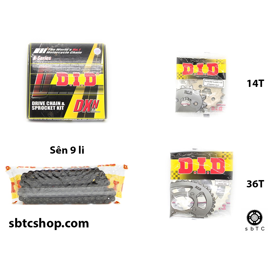 NSD Nhông sên dĩa DID 9 li ly Honda Wave TQ Future 1 Dream chính hãng Thái Lan