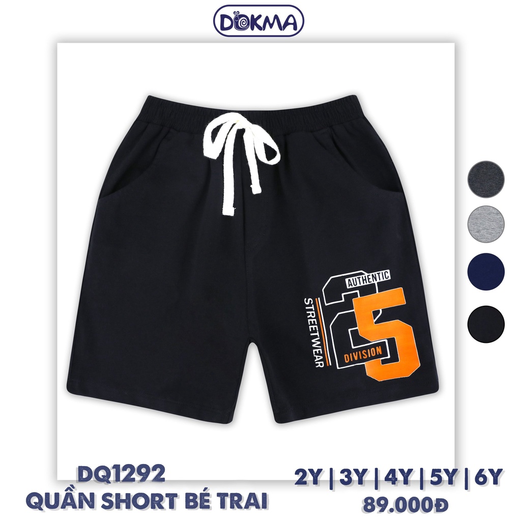 (2-6Y) Quần đùi, quần short cotton bé trai Dokma DQ956 DQ1292