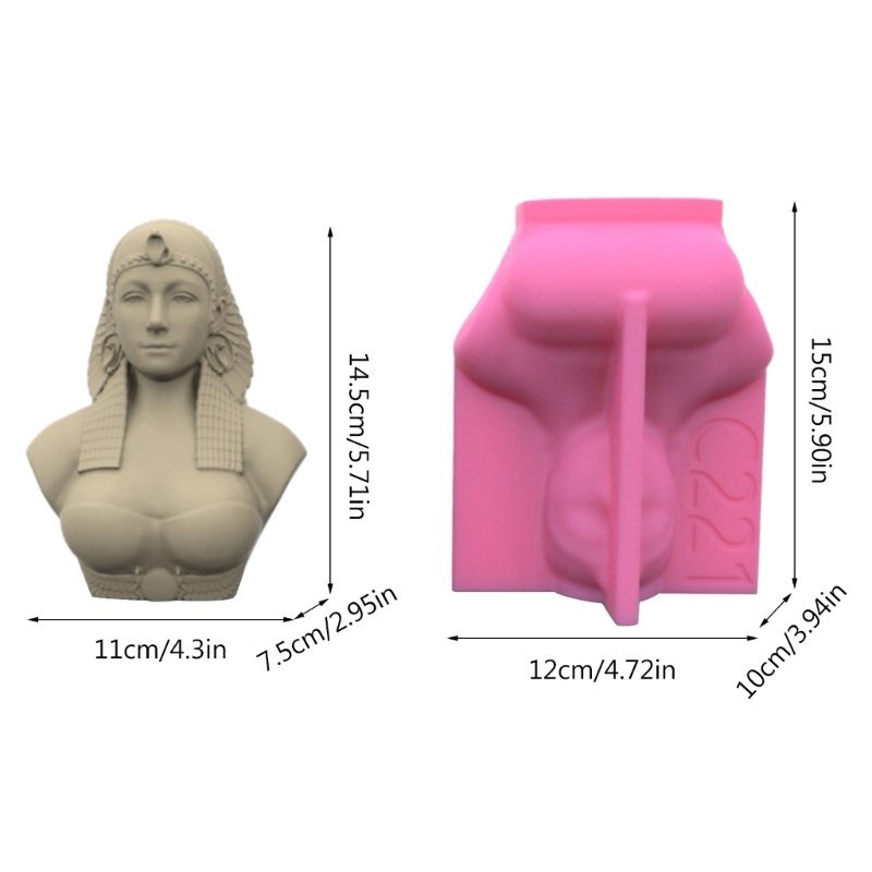 Khuôn Làm Nến Xà Phòng Hình Nữ Thần Ai Cập 3D