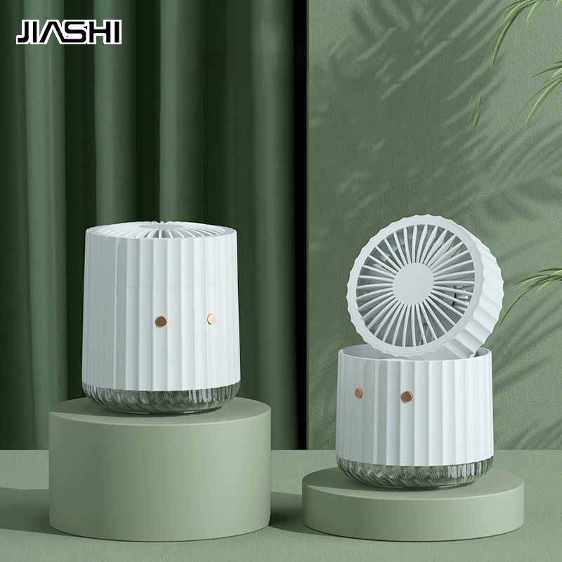 JIASHI Quạt Phun Sương mini 2 Trong 1 Có Đèn LED Ban Đêm Làm Mát Không Khí