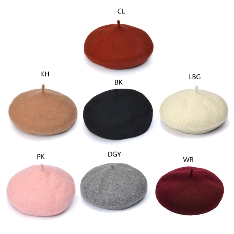 Mũ Beret Màu Trơn Phong Cách Vintage Dành Cho Bé Gái 2-8 Tuổi