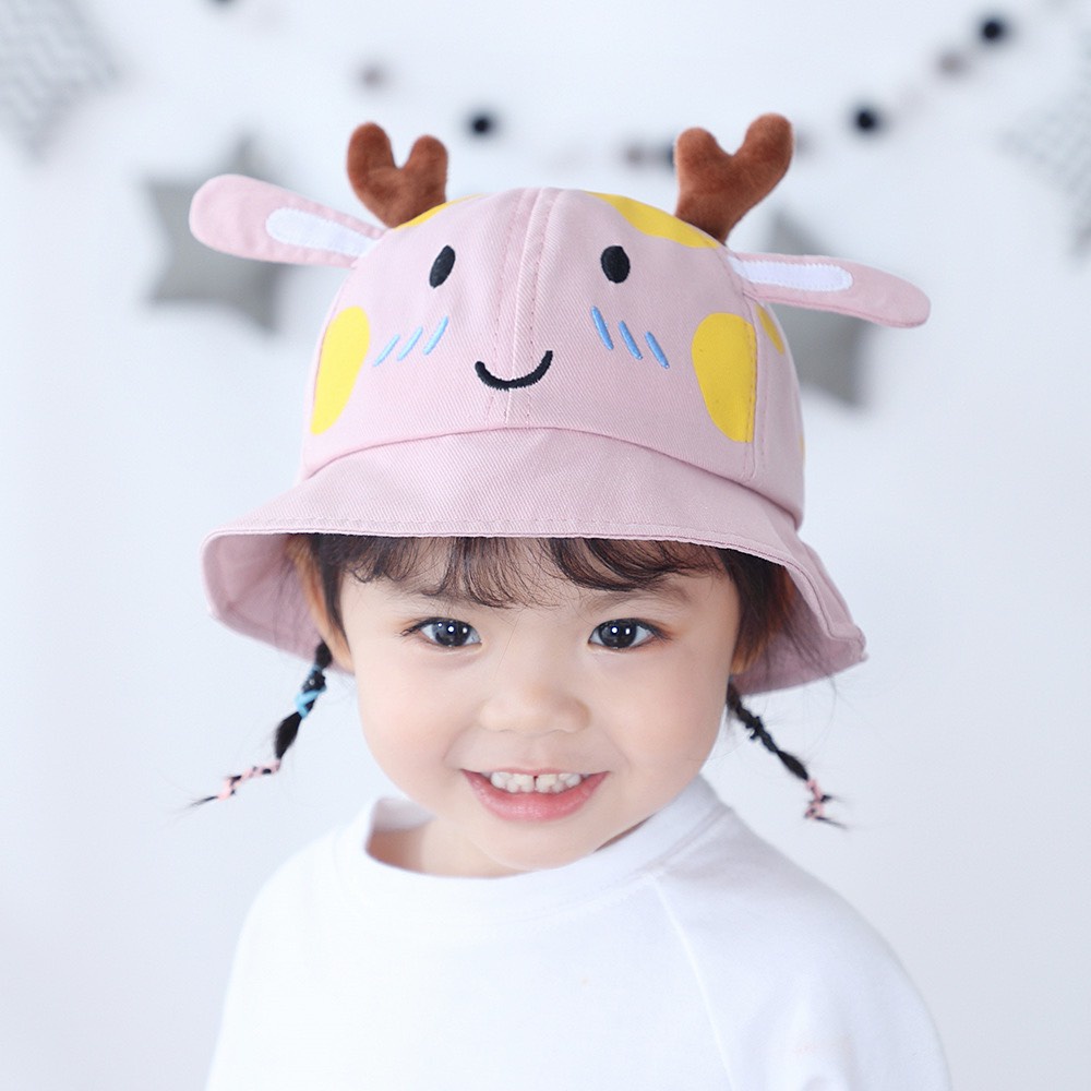 Mũ bucket hình con bò siêu cute tai sừng dành cho bé - Hàng Quảng Châu Cao Cấp (M17)