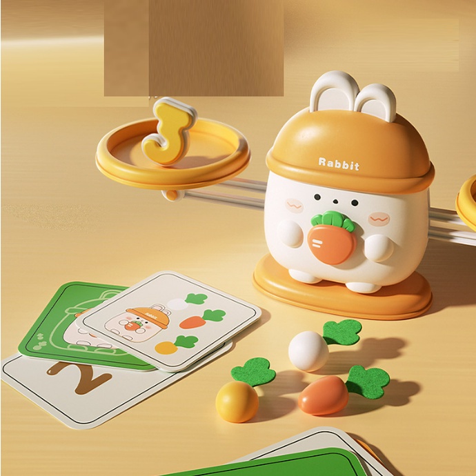 Đồ Chơi Giáo Dục Trẻ Em Sớm Montessori Kích Thích Tư Duy Tính Toán Bằng Trò Chơi Kéo Củ Cải-Cân Đo Cà Rốt