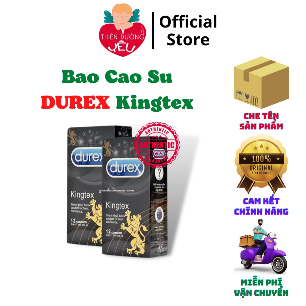 Bao Cao Su DUREX Kingtex, Siêu Mỏng, Kéo Dài, Chống Xuất Tinh Sớm, 49mm - Hộp 12 Chiếc [ Auth - Anh Quốc - 100% ]