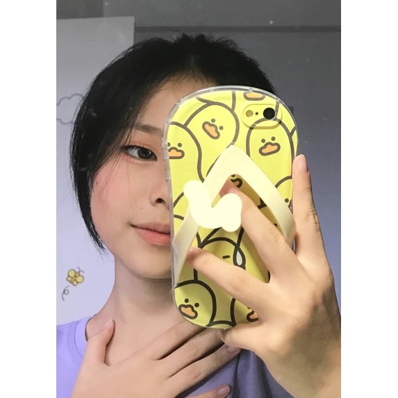 Ốp Iphone dạng dép hình vịt vàng cute FULL dòng Iphone