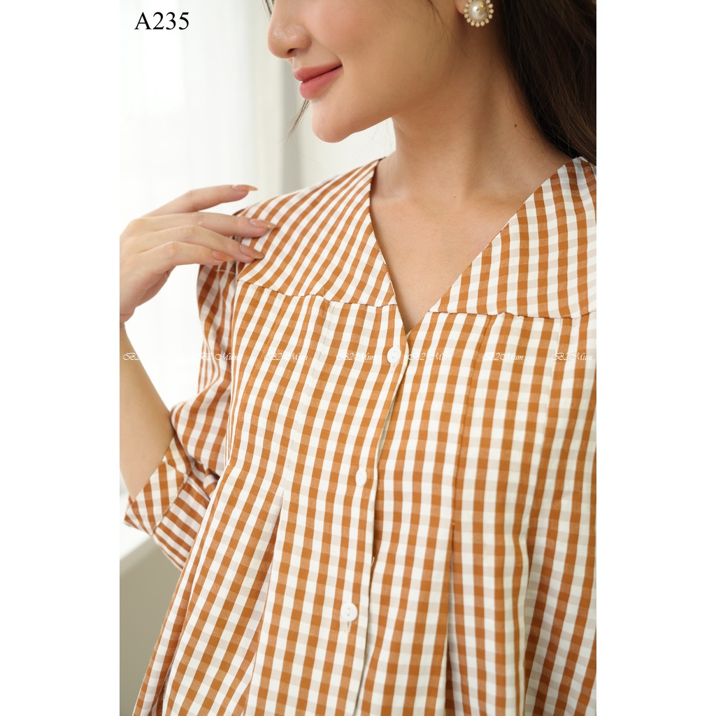 Áo bầu thiết kế Áo kẻ A235 B2MUM