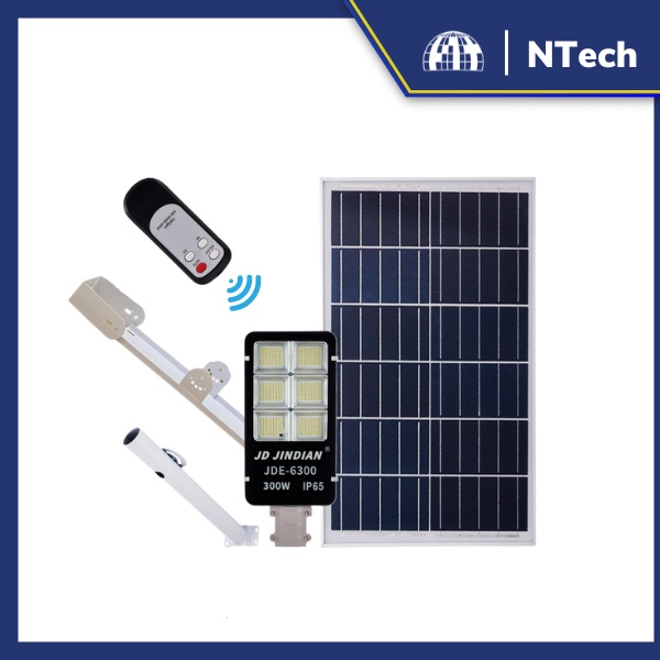 Đèn năng lượng mặt trời - Đèn đường NLMT Jindian JD-E6300 Công suất 300W Khung Nhôm, Chip Led "SMD" - BH 02 Năm