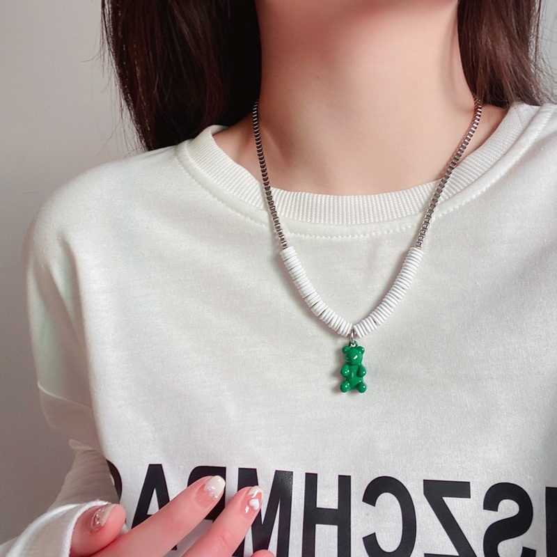 Vòng cổ Hình Gấu Phong Cách Hip Hop Đơn Giản Cá Tính