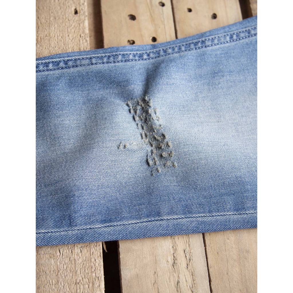 Quần Jean nam LAB+ COTTONLAB quần bò màu xanh nhạt cao cấp vải denim co giãn from slimfit - LAB221120