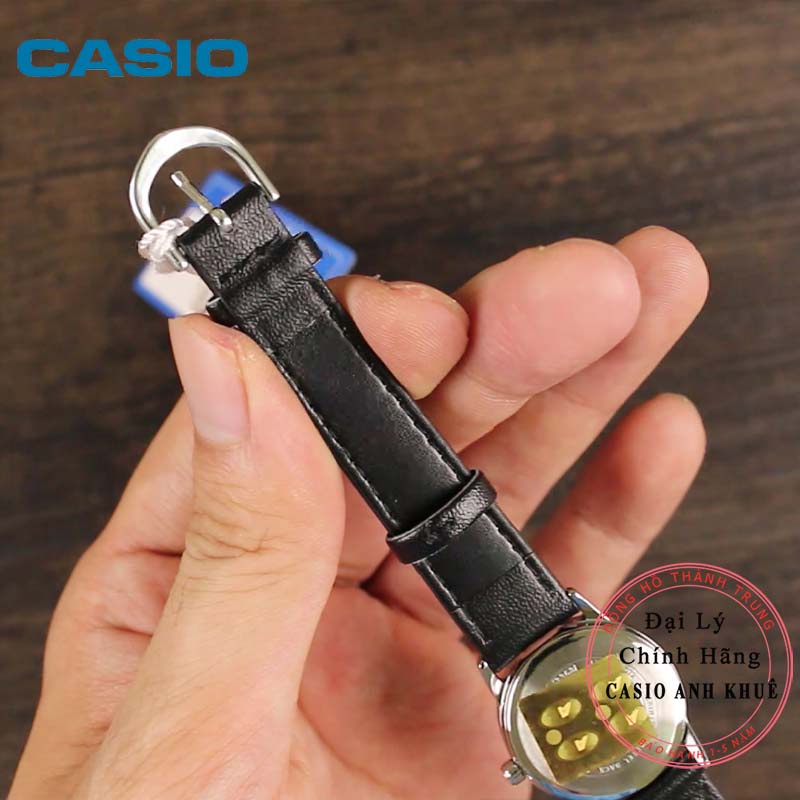 Đồng hồ nữ Casio LTP-V002l-1B3UDF dây da cỡ mặt 25mm