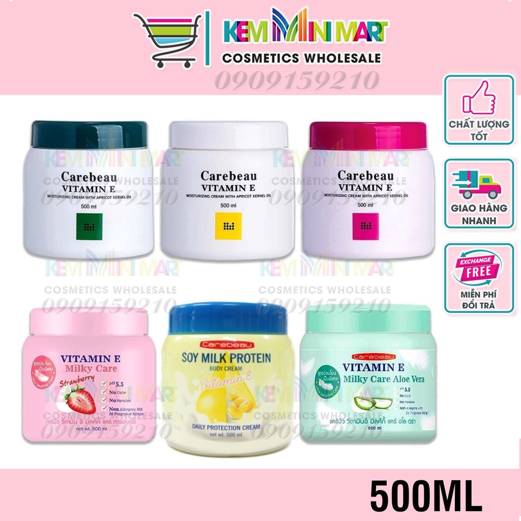 Kem dưỡng da toàn thân Vitamin E Carebeau Thái Lan 500 ML